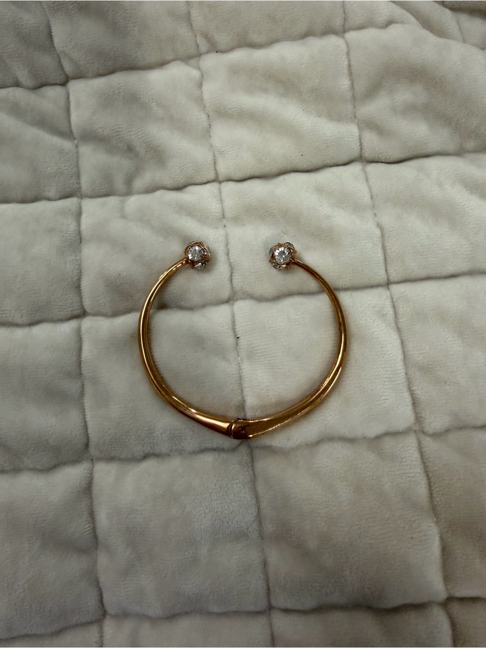 Kate Spade Gold Open Cuff Bracelet with Crystal End Caps